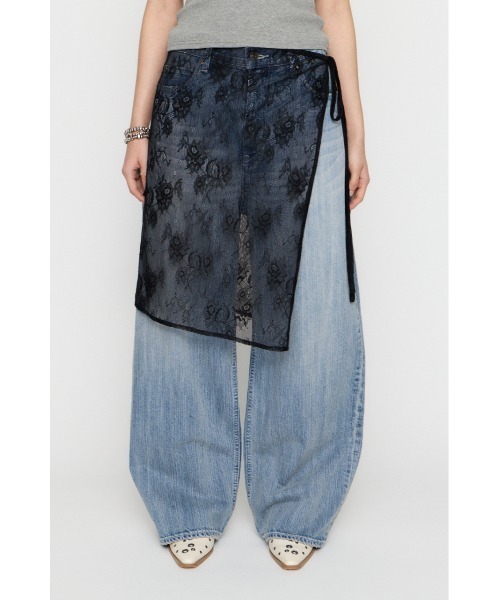 LAGUA GEM（ラグアジェム）の「MESH LACE WRAP スカート（スカート・レディース・ブラック/オフホワイト・FREE）」の14枚目の写真