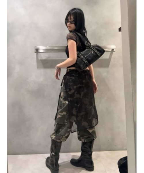 LAGUA GEM（ラグアジェム）の「MESH LACE WRAP スカート（スカート・レディース・ブラック/オフホワイト・FREE）」の16枚目の写真