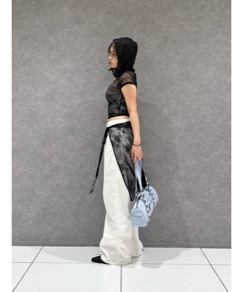 LAGUA GEM（ラグアジェム）の「MESH LACE WRAP スカート（スカート・レディース・ブラック/オフホワイト・FREE）」の19枚目の写真