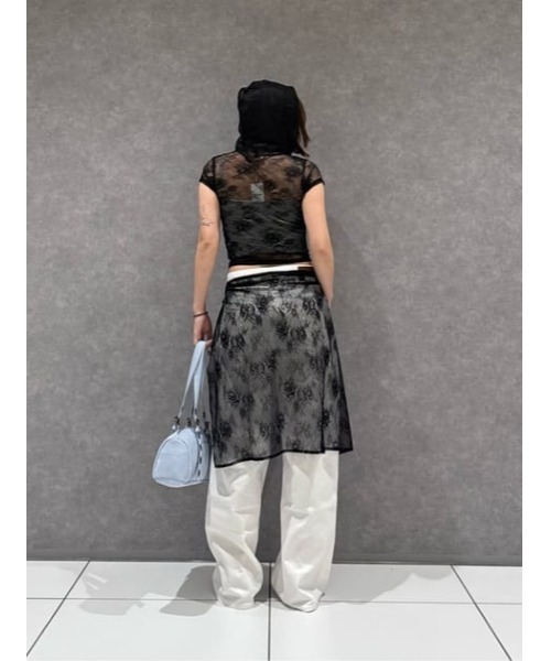 LAGUA GEM（ラグアジェム）の「MESH LACE WRAP スカート（スカート・レディース・ブラック/オフホワイト・FREE）」の20枚目の写真