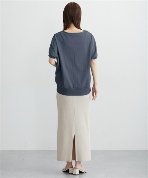 nissen(ニッセン)の「【汗じみにくい綿100%素材】裾リブドルマントップス(Tシャツ/カットソー・レディース・グレイッシュベージュ/ブラック/グレー/オフホワイト・M/L/LL/3L)」の16枚目の写真