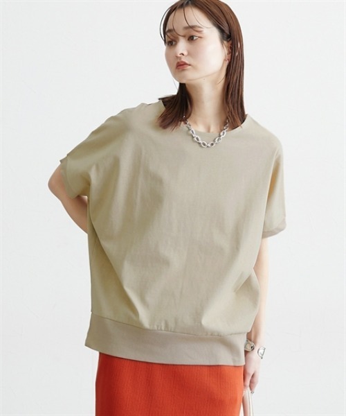 nissen(ニッセン)の「【汗じみにくい綿100%素材】裾リブドルマントップス(Tシャツ/カットソー・レディース・グレイッシュベージュ/ブラック/グレー/オフホワイト・M/L/LL/3L)」の15枚目の写真