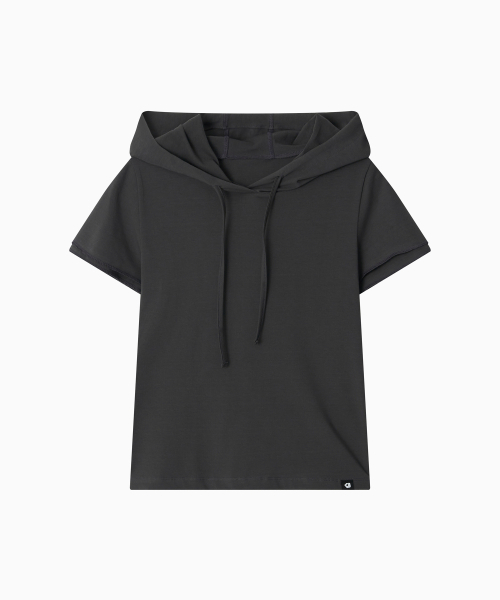 OHESHIO(オヘシオ)の「HOODED LAYERED CAP SLEEVE T-SHIRT, CHARCOAL(パーカー・レディース・その他・FREE)」の7枚目の写真