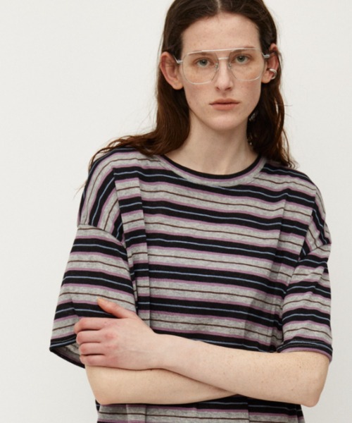 Auntie Rosa Holiday（アンティローザホリデー）の「マルチボーダーオーバーサイズTEE（Tシャツ/カットソー・レディース・ブラウン/ブラック・FREE）」の9枚目の写真