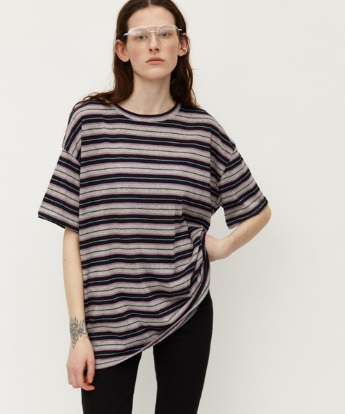 Auntie Rosa Holiday（アンティローザホリデー）の「マルチボーダーオーバーサイズTEE（Tシャツ/カットソー・レディース・ブラウン/ブラック・FREE）」の7枚目の写真