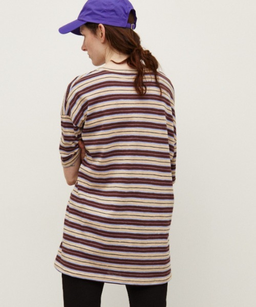 Auntie Rosa Holiday（アンティローザホリデー）の「マルチボーダーオーバーサイズTEE（Tシャツ/カットソー・レディース・ブラウン/ブラック・FREE）」の15枚目の写真