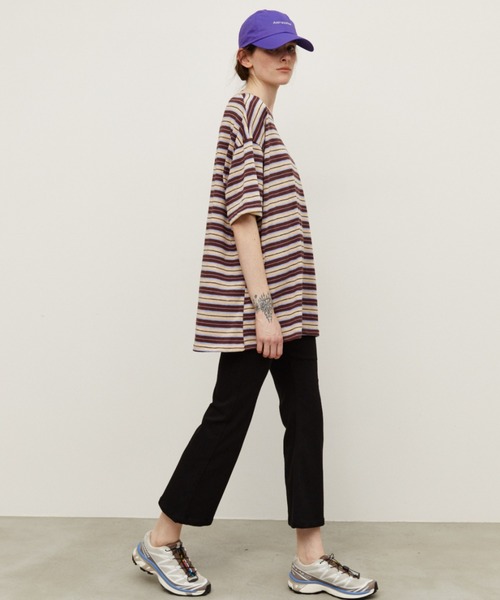 Auntie Rosa Holiday（アンティローザホリデー）の「マルチボーダーオーバーサイズTEE（Tシャツ/カットソー・レディース・ブラウン/ブラック・FREE）」の10枚目の写真