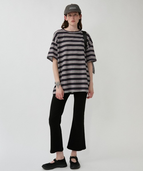 Auntie Rosa Holiday(アンティローザホリデー)の「マルチボーダーオーバーサイズTEE(Tシャツ/カットソー・レディース・ブラウン/ブラック/ネイビー/チャコールグレー・FREE)」の13枚目の写真