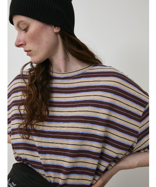Auntie Rosa Holiday(アンティローザホリデー)の「マルチボーダーオーバーサイズTEE(Tシャツ/カットソー・レディース・ブラウン/ブラック/ネイビー/チャコールグレー・FREE)」の17枚目の写真