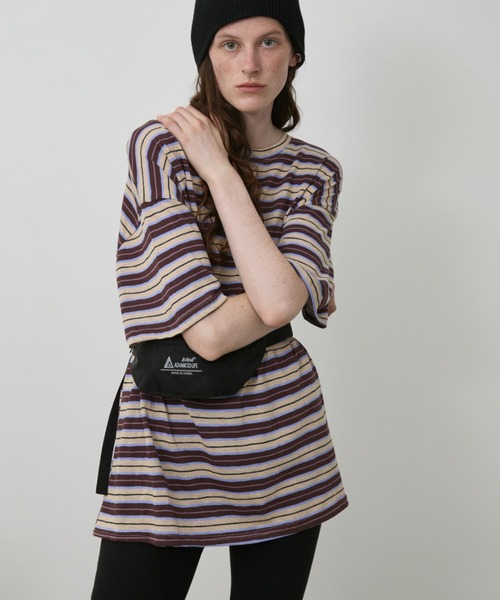 Auntie Rosa Holiday(アンティローザホリデー)の「マルチボーダーオーバーサイズTEE(Tシャツ/カットソー・レディース・ブラウン/ブラック/ネイビー/チャコールグレー・FREE)」の18枚目の写真