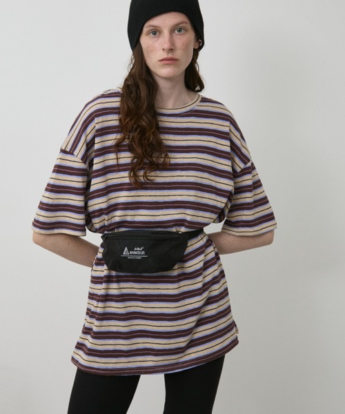 Auntie Rosa Holiday(アンティローザホリデー)の「マルチボーダーオーバーサイズTEE(Tシャツ/カットソー・レディース・ブラウン/ブラック/ネイビー/チャコールグレー・FREE)」の19枚目の写真