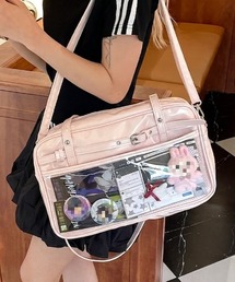 【推し活・痛バッグ】クリアポケット付きスクエアバッグ
