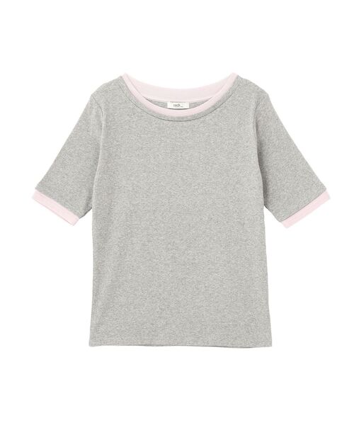 earth music&ecology(アースミュージックアンドエコロジー)の「レイヤードライクバイカラープルオーバー(Tシャツ/カットソー・レディース・レッド/ネイビー/ブラック/ブラウン/グレー/オフホワイト・FREE)」の7枚目の写真