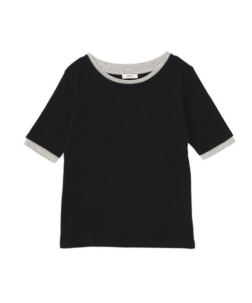 earth music&ecology(アースミュージックアンドエコロジー)の「レイヤードライクバイカラープルオーバー(Tシャツ/カットソー・レディース・レッド/ネイビー/ブラック/ブラウン/グレー/オフホワイト・FREE)」の8枚目の写真