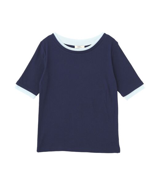 earth music&ecology(アースミュージックアンドエコロジー)の「レイヤードライクバイカラープルオーバー(Tシャツ/カットソー・レディース・レッド/ネイビー/ブラック/ブラウン/グレー/オフホワイト・FREE)」の11枚目の写真