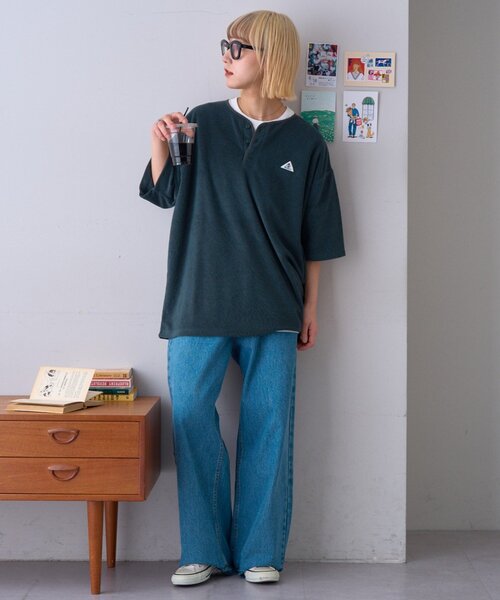 GEVACO（ゲバコ）の「【GEVACO】パイルヘンリーネックTEE（Tシャツ/カットソー・レディース・グリーン/チャコールグレー/ブルー・MEDIUM/LARGE）」の19枚目の写真