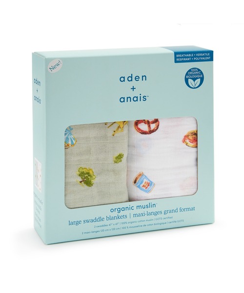 aden + anais (エイデンアンドアネイ)の「aden + anais おくるみスワドル/ニューヨーク/オーガニック/2枚(おくるみ・キッズ・マルチ・ONE SIZE)」の4枚目の写真