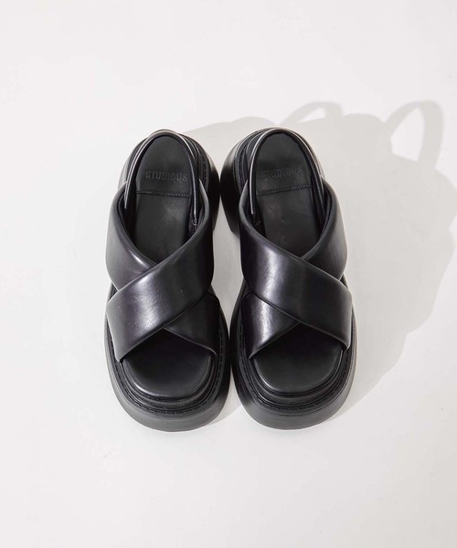 STUDIOUS（ステュディオス）の「【STUDIOUS/ステュディオス】Padded Cross Sandals/パデッドクロスサンダル/厚底サンダル/歩きやすい（サンダル・レディース・ブラック・1/2）」の12枚目の写真
