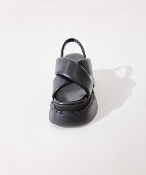 STUDIOUS（ステュディオス）の「【STUDIOUS/ステュディオス】Padded Cross Sandals/パデッドクロスサンダル/厚底サンダル/歩きやすい（サンダル・レディース・ブラック・1/2）」の14枚目の写真