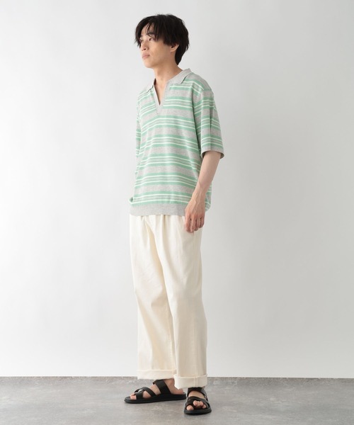 GLOBAL WORK(グローバルワーク)の「ボーダースキッパーポロシャツ/一部店舗限定/670363(ポロシャツ・メンズ・ブラック/グレー/チャコールグレー・X-LARGE/LARGE/SMALL/MEDIUM)」の14枚目の写真