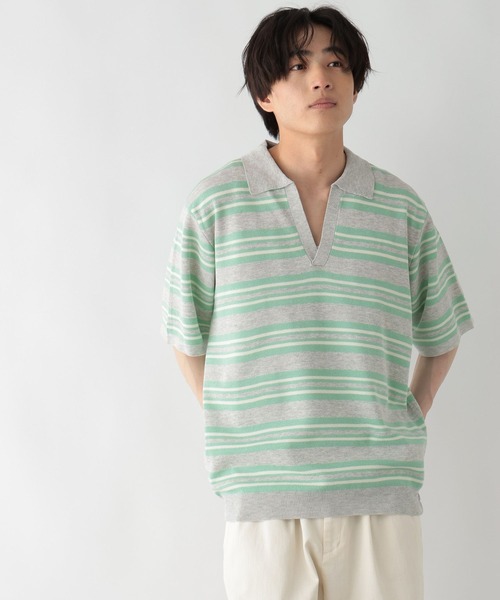 GLOBAL WORK(グローバルワーク)の「ボーダースキッパーポロシャツ/一部店舗限定/670363(ポロシャツ・メンズ・ブラック/グレー/チャコールグレー・X-LARGE/LARGE/SMALL/MEDIUM)」の17枚目の写真