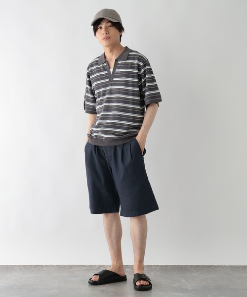 GLOBAL WORK(グローバルワーク)の「ボーダースキッパーポロシャツ/一部店舗限定/670363(ポロシャツ・メンズ・ブラック/グレー/チャコールグレー・X-LARGE/LARGE/SMALL/MEDIUM)」の6枚目の写真