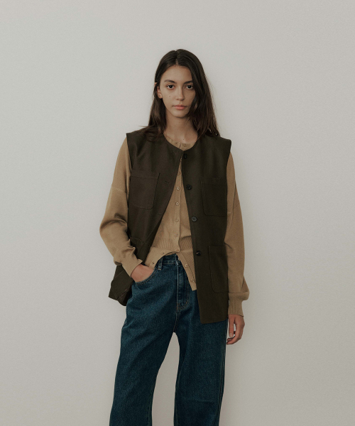 THE LILLE(ザ リル)の「Hace Wool Vest_Brown(その他アウター・レディース・その他・FREE)」の1枚目の写真