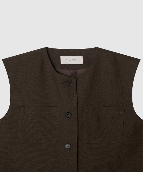 THE LILLE(ザ リル)の「Hace Wool Vest_Brown(その他アウター・レディース・その他・FREE)」の4枚目の写真