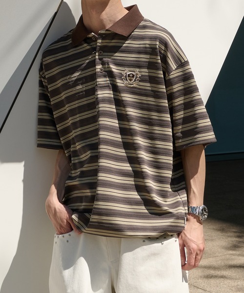 Classical Embroidery Border Drawstring Polo — поло с классической вышивкой и кулисой