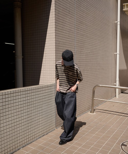 Perushu(ペルーシュ)の「CLASSICAL EMBROIDERY BORDER DRAWSTRING POLO/クラシカル刺繍 ボーダードローストリングポロ(ポロシャツ・メンズ・ブラック系/ブラウン系・MEDIUM/LARGE)」の22枚目の写真