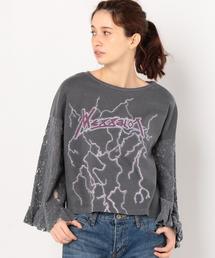 Another Edition | 袖レースロックプリントプルオーバー/AEMBC C/ソデレースロックPRT PO(Tシャツ/カットソー)