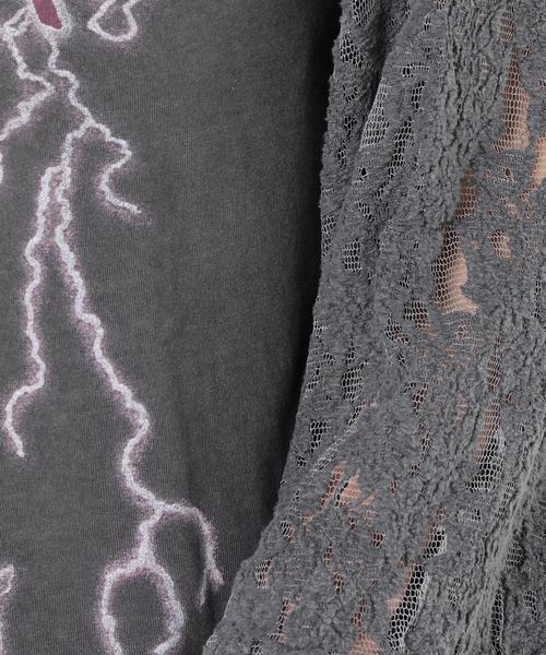 Another Edition（アナザーエディション）の「袖レースロックプリントプルオーバー/AEMBC C/ソデレースロックPRT PO◆（Tシャツ/カットソー・レディース・ダークグレー/ベージュ・FREE）」の13枚目の写真