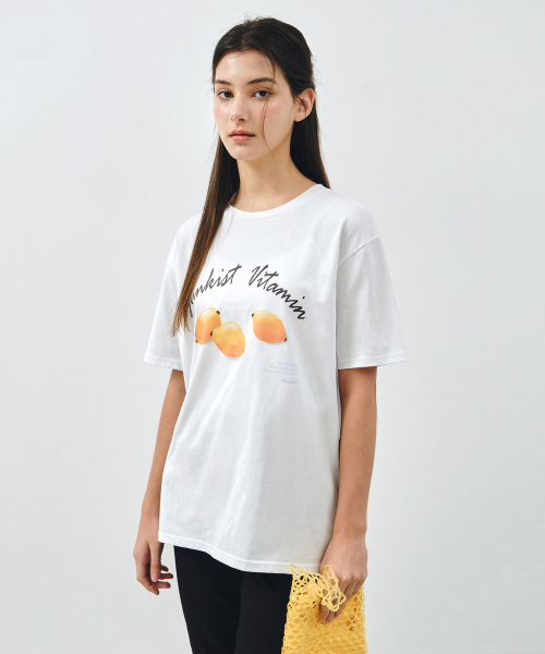 MONGDOL(モンドル)の「レモングラフィックオーバーサイズTシャツホワイトMDTS095WHITE(Tシャツ/カットソー・レディース・その他・F)」の6枚目の写真