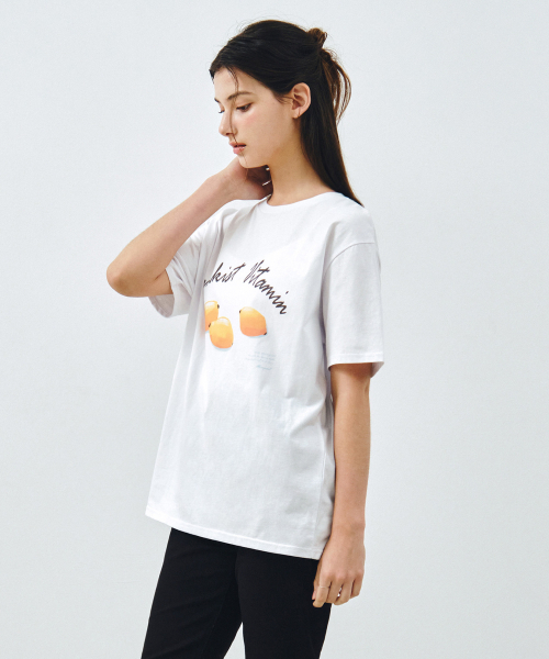 MONGDOL(モンドル)の「レモングラフィックオーバーサイズTシャツホワイトMDTS095WHITE(Tシャツ/カットソー・レディース・その他・F)」の5枚目の写真