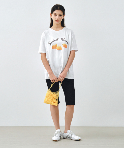 MONGDOL(モンドル)の「レモングラフィックオーバーサイズTシャツホワイトMDTS095WHITE(Tシャツ/カットソー・レディース・その他・F)」の4枚目の写真