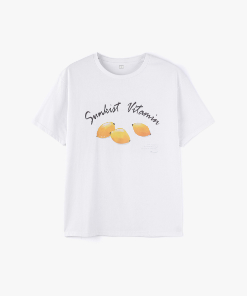 MONGDOL(モンドル)の「レモングラフィックオーバーサイズTシャツホワイトMDTS095WHITE(Tシャツ/カットソー・レディース・その他・F)」の3枚目の写真