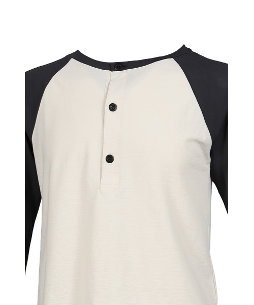 JUN/NAKAYAMA（ジュンナカヤマ）の「RAGLAN HENLEY NECK TEE（Tシャツ/カットソー・メンズ・グリーン系カモフラージュ/ブラック・SMALL/MEDIUM/LARGE）」の5枚目の写真