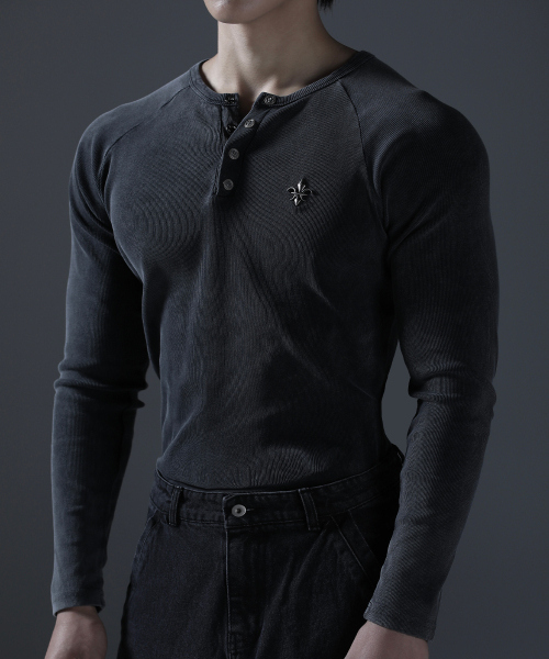 CARMID（カミド）の「アンティックピグメントヘンリーネック長袖[グレー]（Tシャツ/カットソー・メンズ・その他・1/2/3）」の10枚目の写真