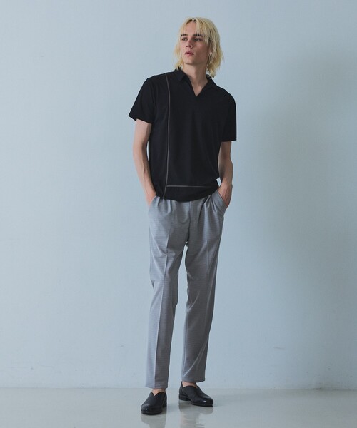5351 POUR LES HOMMES(ゴーサンゴーイチプールオム)の「【L-Line】スキッパー ポロシャツ(ポロシャツ・メンズ・ブラック/グレイッシュブルー・48/46/44/50)」の17枚目の写真
