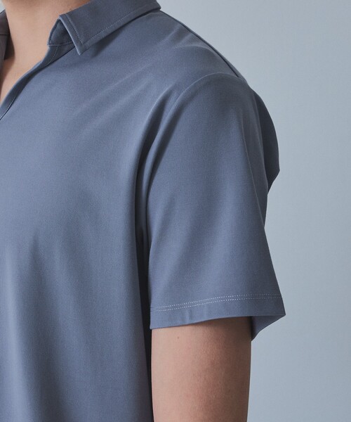 5351 POUR LES HOMMES(ゴーサンゴーイチプールオム)の「【L-Line】スキッパー ポロシャツ(ポロシャツ・メンズ・ブラック/グレイッシュブルー・48/46/44/50)」の12枚目の写真