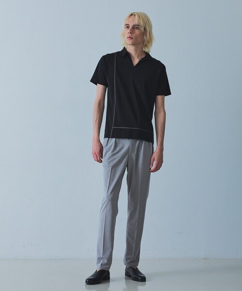5351 POUR LES HOMMES(ゴーサンゴーイチプールオム)の「【L-Line】スキッパー ポロシャツ(ポロシャツ・メンズ・ブラック/グレイッシュブルー・48/46/44/50)」の5枚目の写真