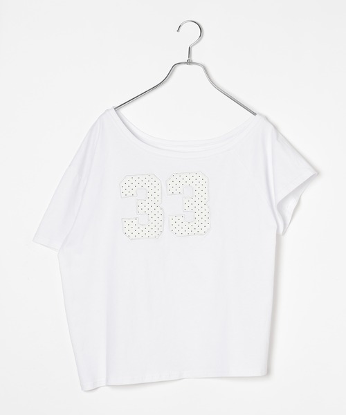 3.3 Field Trip (3.3フィールドトリップ)の「3.3 Field Trip/スター柄ストール付きアップリケナンバーTシャツ(Tシャツ/カットソー・レディース・ホワイト/ブラック/グレー・FREE)」の10枚目の写真