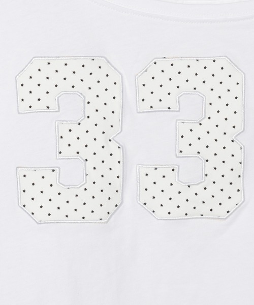 3.3 Field Trip (3.3フィールドトリップ)の「3.3 Field Trip/スター柄ストール付きアップリケナンバーTシャツ(Tシャツ/カットソー・レディース・ホワイト/ブラック/グレー・FREE)」の11枚目の写真