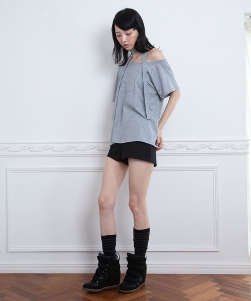 3.3 Field Trip (3.3フィールドトリップ)の「3.3 Field Trip/スター柄ストール付きアップリケナンバーTシャツ(Tシャツ/カットソー・レディース・ホワイト/ブラック/グレー/ミント・FREE)」の19枚目の写真