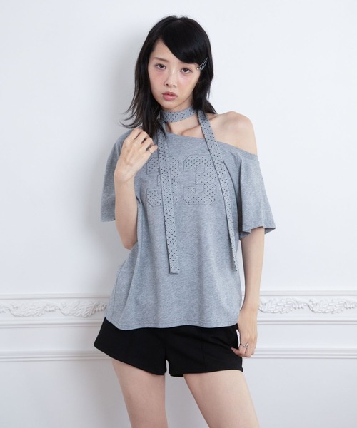 3.3 Field Trip (3.3フィールドトリップ)の「3.3 Field Trip/スター柄ストール付きアップリケナンバーTシャツ(Tシャツ/カットソー・レディース・ホワイト/ブラック/グレー/ミント・FREE)」の21枚目の写真