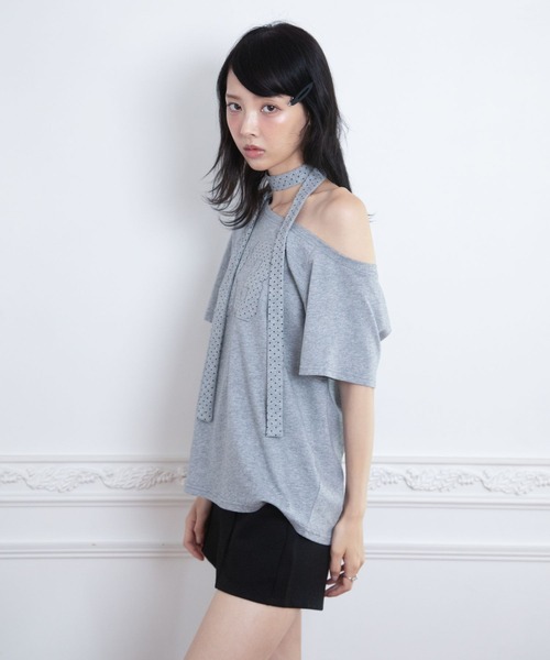 3.3 Field Trip (3.3フィールドトリップ)の「3.3 Field Trip/スター柄ストール付きアップリケナンバーTシャツ(Tシャツ/カットソー・レディース・ホワイト/ブラック/グレー/ミント・FREE)」の22枚目の写真