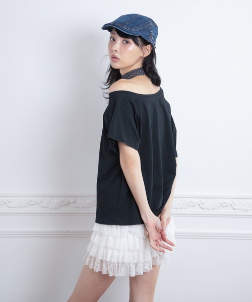 3.3 Field Trip (3.3フィールドトリップ)の「3.3 Field Trip/スター柄ストール付きアップリケナンバーTシャツ(Tシャツ/カットソー・レディース・ホワイト/ブラック/グレー・FREE)」の18枚目の写真