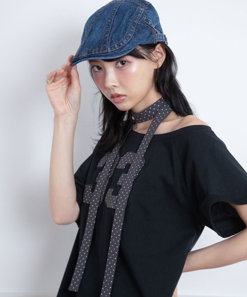 3.3 Field Trip (3.3フィールドトリップ)の「3.3 Field Trip/スター柄ストール付きアップリケナンバーTシャツ(Tシャツ/カットソー・レディース・ホワイト/ブラック/グレー・FREE)」の20枚目の写真