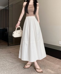 ドット柄ロングスカート
