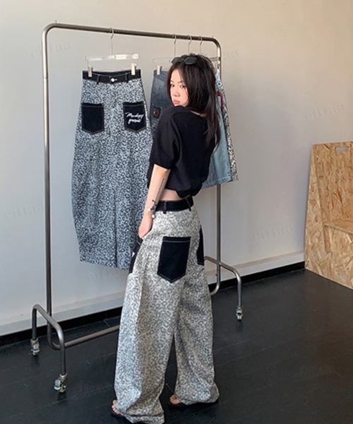 Dalfwin(ダールフィン)の「韓国ファッション レオパード柄ワイドデニムパンツパンツ(デニムパンツ・レディース・ライトブラウン/グレー・LARGE/MEDIUM/SMALL)」の18枚目の写真